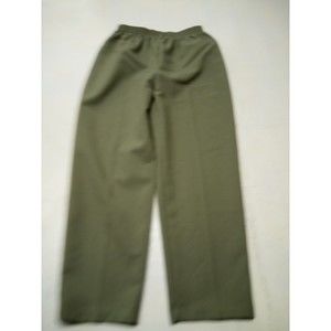 Monterey Canyon Pants Womens 4P Olive Green Elastic Waist Pull On 100% Polyester